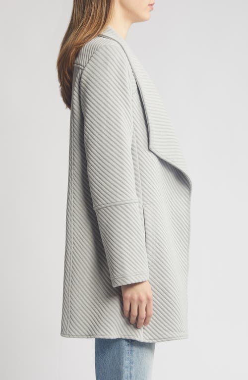 Sam Edelman Drape Front Rib Jacket In Light Grey