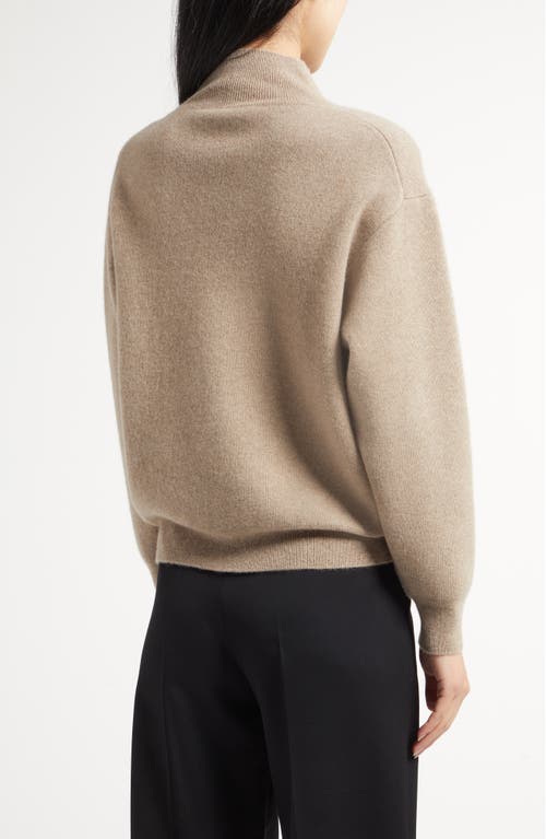The Row Jabari Mock-neck Oversized Cashmere Sweater In Sesame Melange
