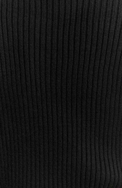 Naked Wardrobe Crop Rib Turtleneck Sweater In Black