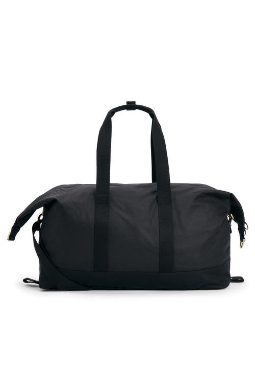 Shop Barbour Field Water Resistant Waxed Cotton Duffle Bag In Black