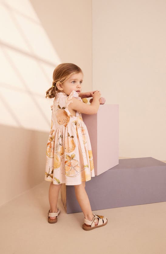 Shop Next Kids' Orange Print Cotton Knit Dress