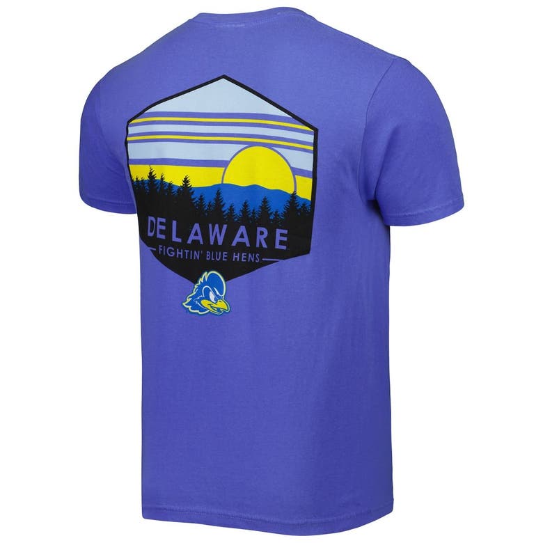 Shop Image One Blue Delaware Fightin' Blue Hens Landscape Shield T-shirt