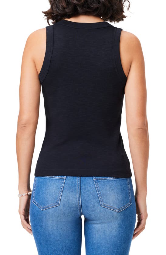 Shop Nzt By Nic+zoe V-neck Cotton Blend Tank In Black Onyx