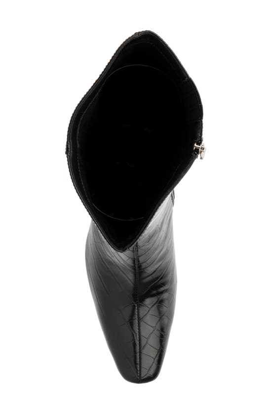 Torgeis Angelica Croc Embossed Tall Boot In Black