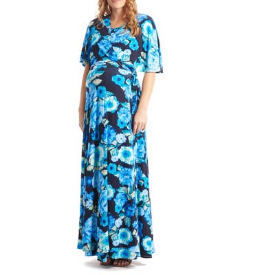 Everly Grey Asa Maternity/nursing Maxi Wrap Dress