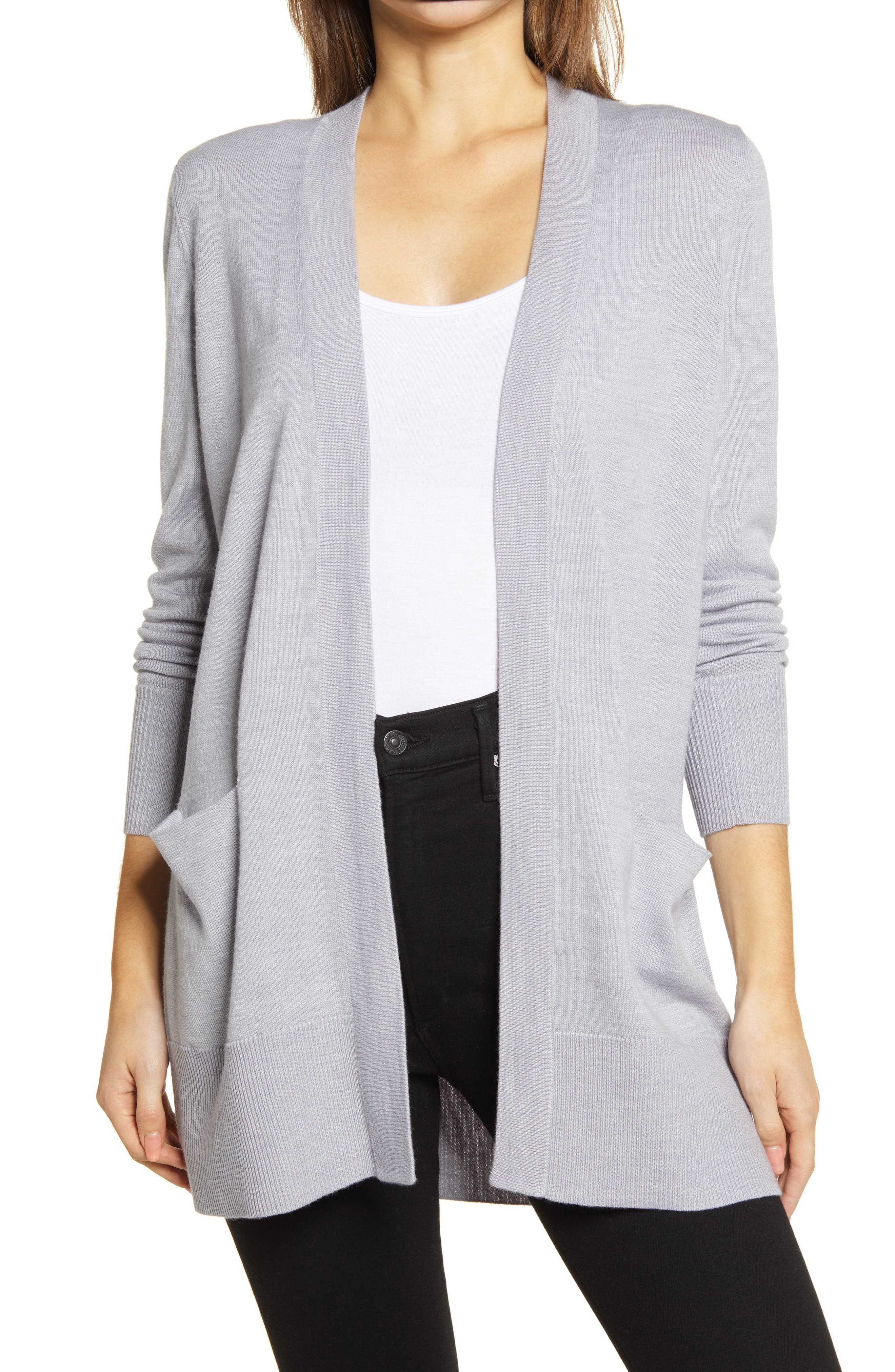 long grey cardigan women