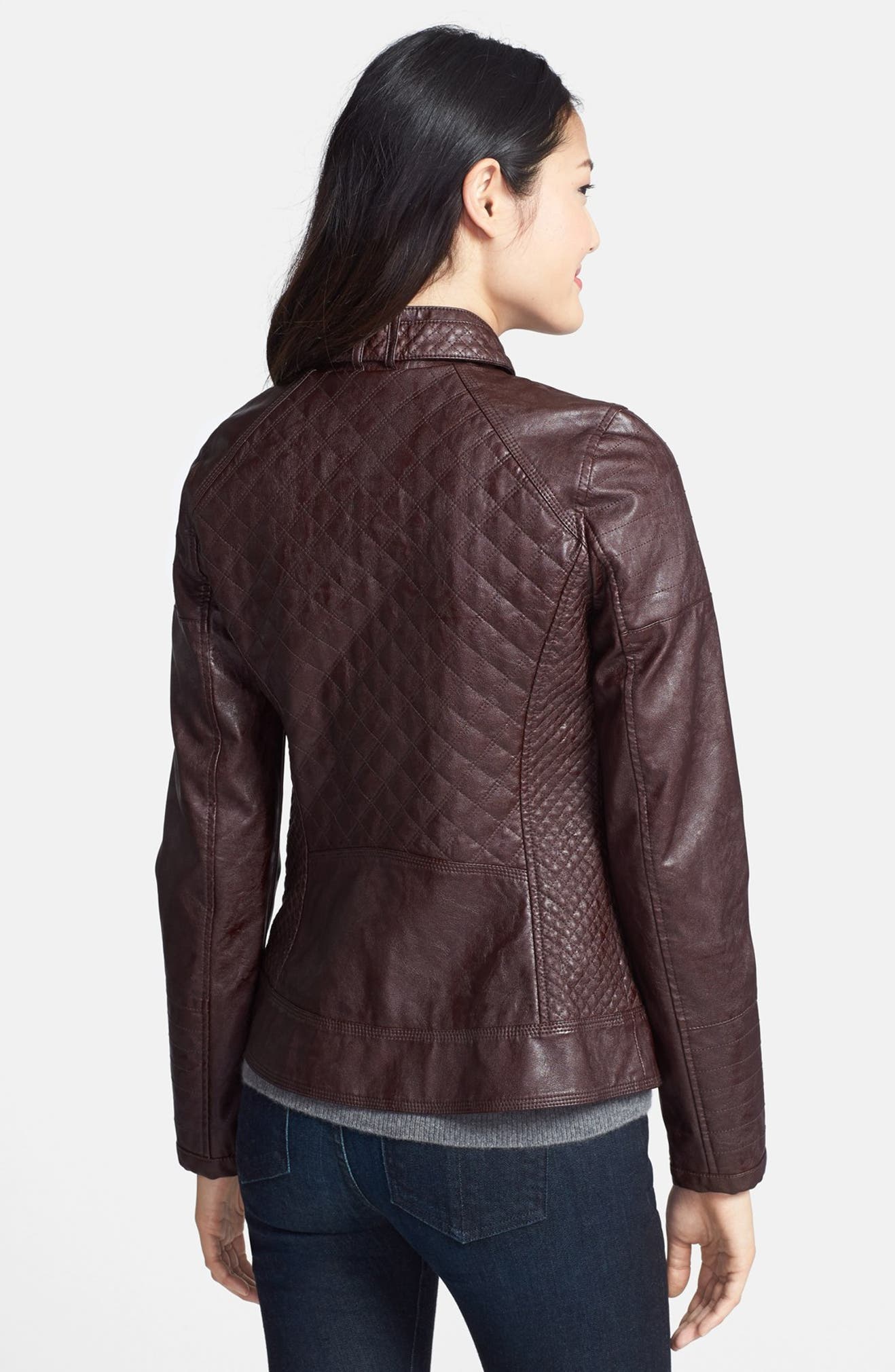 Quilted Faux Leather Jacket