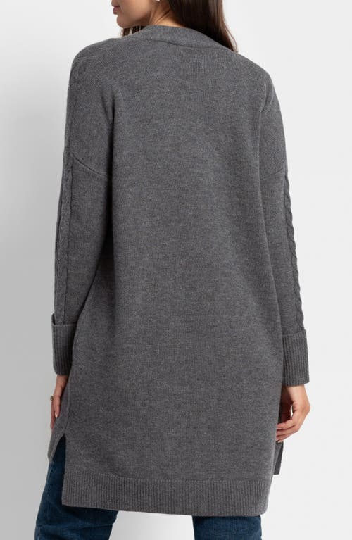 Shop Seraphine Wool Maternity Cardigan In Charcoal Marl