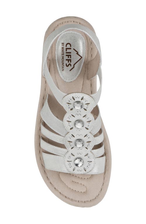 Cliffs By White Mountain Camryn Strappy Wedge Sandal In Silver/met/sueded Smooth