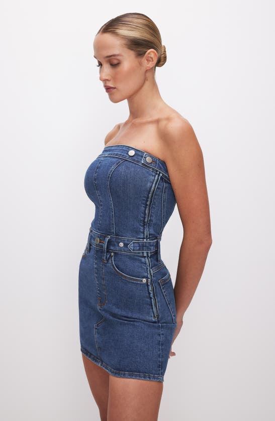 Shop Good American Denim Tube Minidress In Indigo594