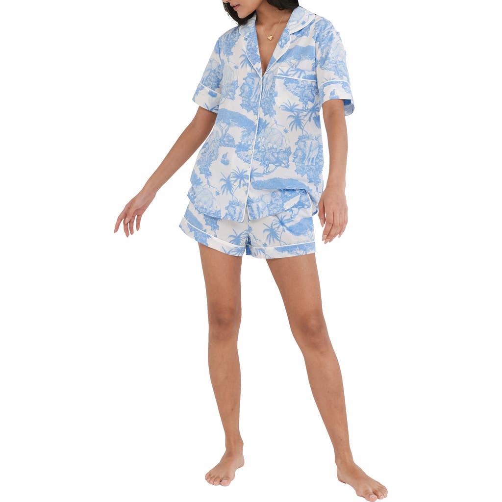 DESMOND & DEMPSEY DESMOND & DEMPSEY PRINT COTTON SHORT PAJAMAS