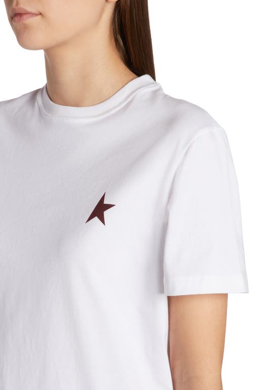 Golden Goose Deluxe Brand Women Regular Cotton T-shirt In Optic White/windsor Wine