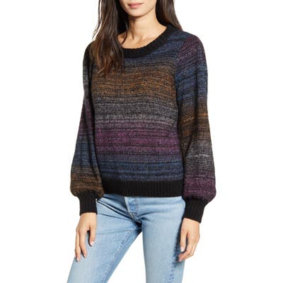 Rails Hailey Rainbow Stripe Wool & Mohair Sweater, Black