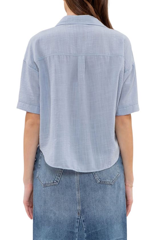 Shop Blu Pepper Gauze Short Sleeve Button-down Shirt In Blue