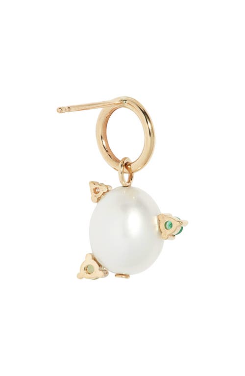 Shop Poppy Finch Mismatch Stone Cultured Pearl Drop Earrings In Gold