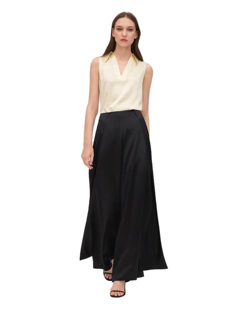 Lilysilk V-neck Sleeveless Silk Violet Blouse In Lily White