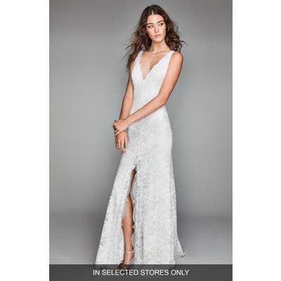 Willowby Libra Lace Sheath Gown, Size IN STORE ONLY - Ivory