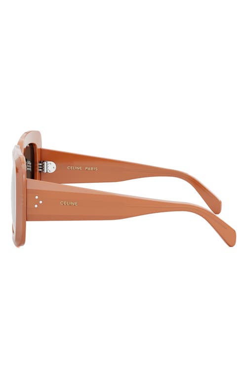 Shop Celine Bold 3 Dots Square Sunglasses In Shiny Orange/gradient Brown