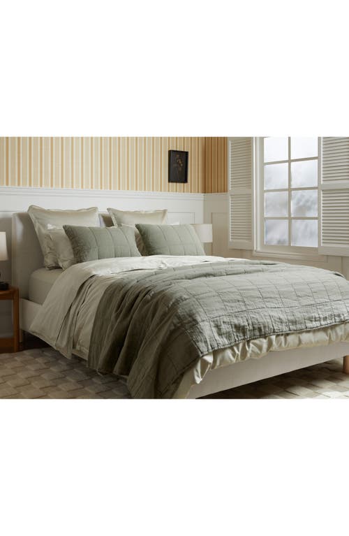 Parachute Linen Box Quilt In Moss