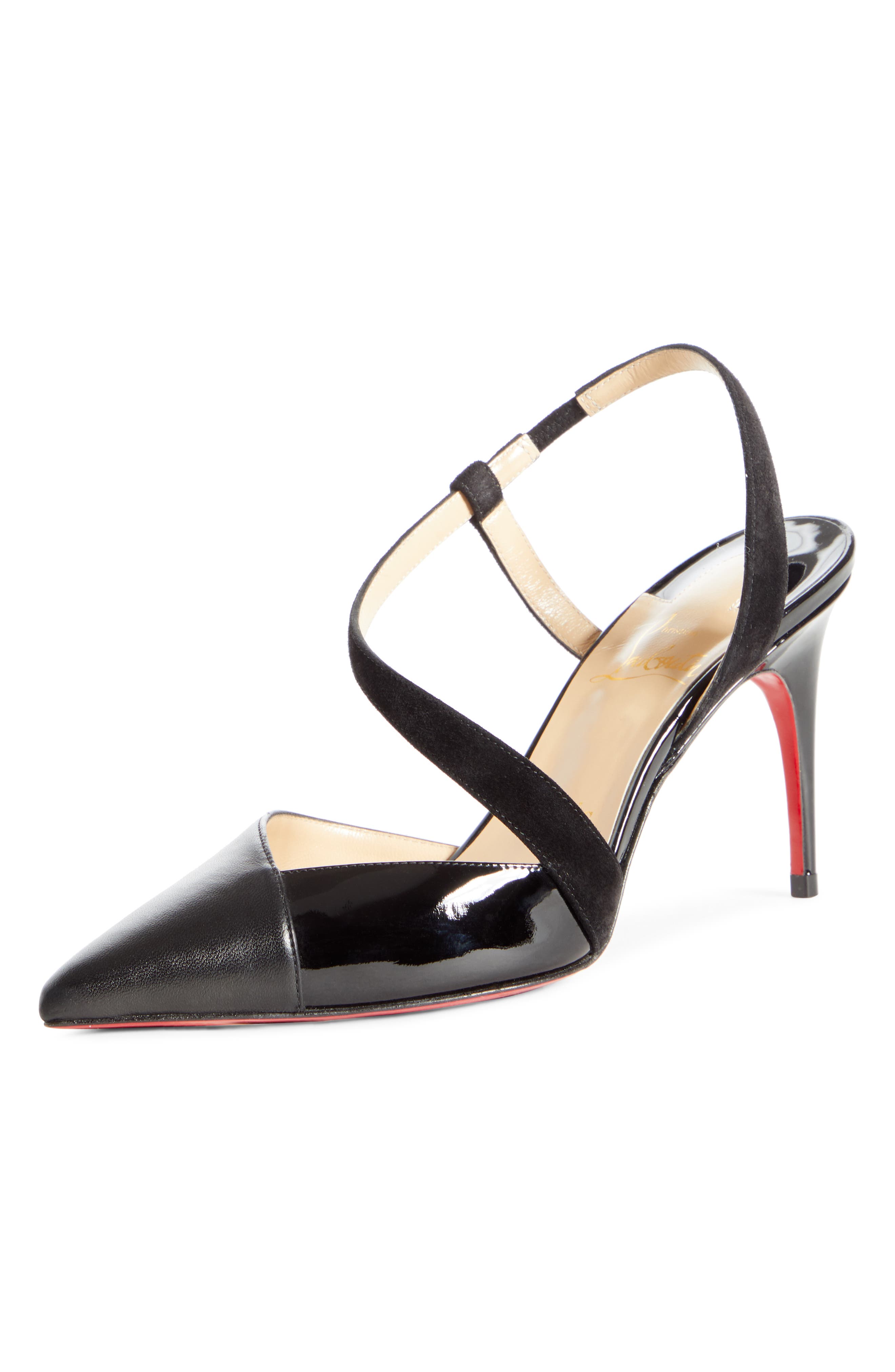 Christian Louboutin Platina Pointy Toe Slingback Pump - Black