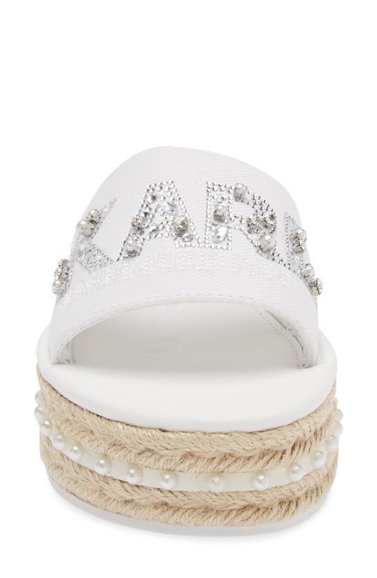 Karl Lagerfeld Kamara Pearl Platform Sandal In Bright White