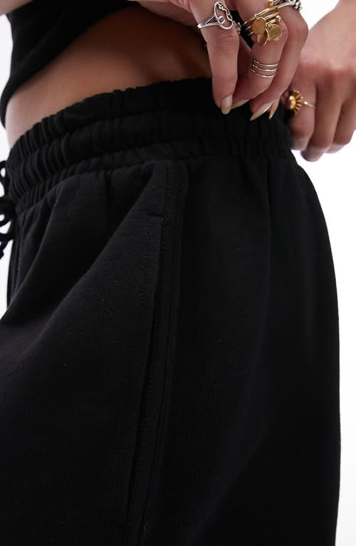 Shop Topshop Drawstring Cotton Shorts In Black