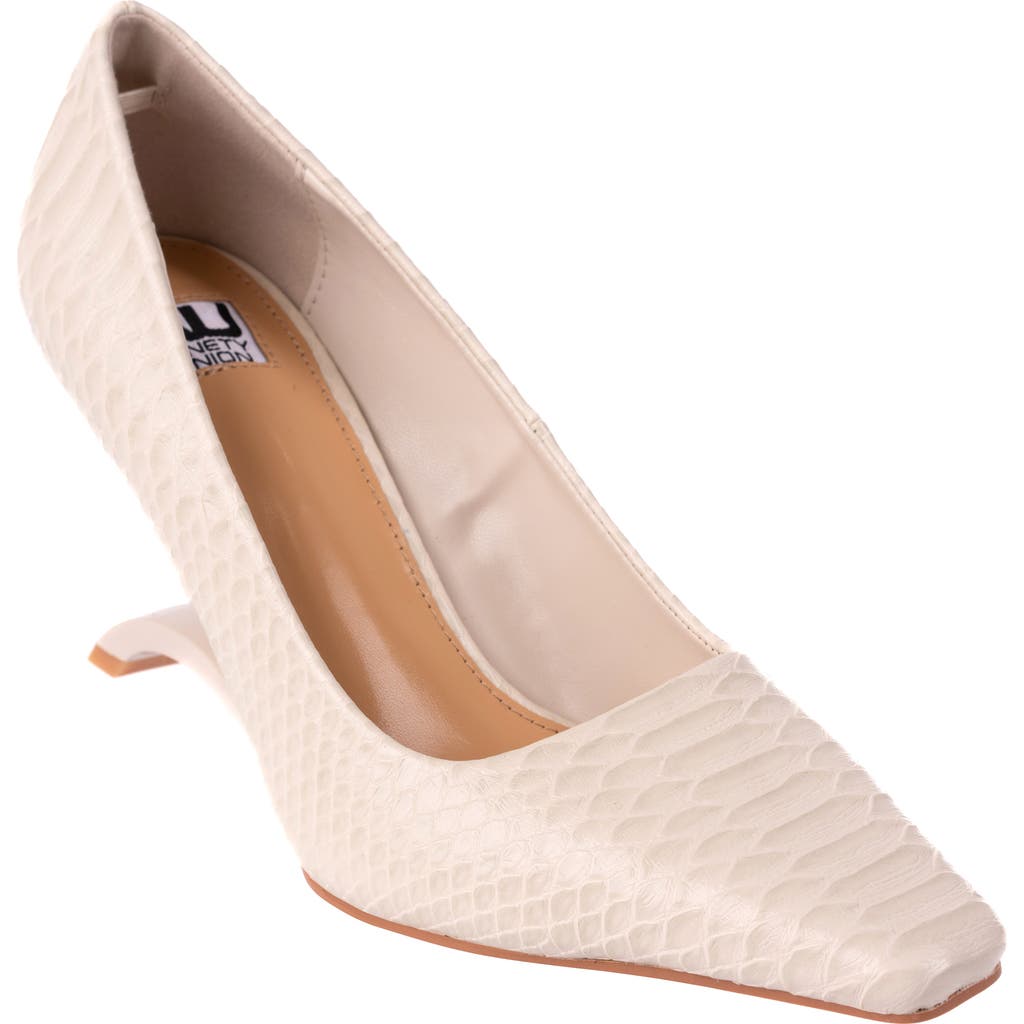 Ninety Union Intense Snake Embossed Pump In Ivory Snake