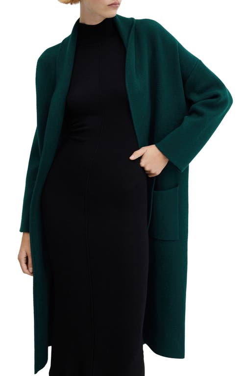 MANGO Open Front Sweater Coat Green at Nordstrom,