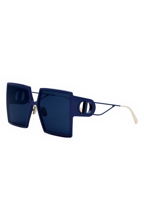 Shop Dior 30montaigne Su 58mm Square Sunglasses In Shiny Blue / Blue