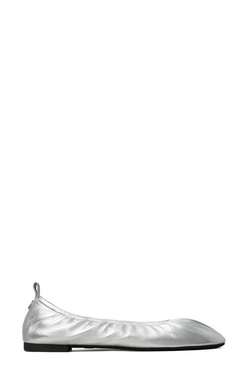 Shop Tory Burch Eddie 2.0 Ballet Flat In Silver