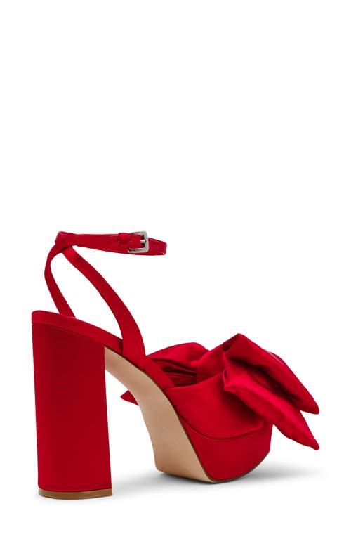 Shop Steve Madden Lively Platform Sandal In Red Satin