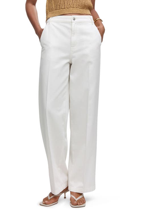 MANGO Low Rise Wide Leg Trouser Jeans in White at Nordstrom, Size 1