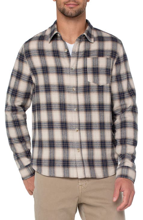 Plaid Cotton Flannel Button-Up Shirt