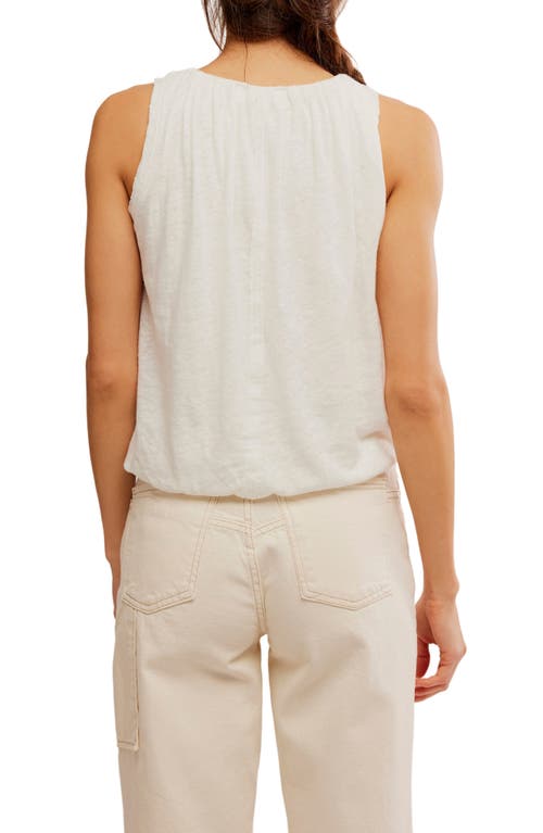 Shop Free People Unconditional Gathered Linen & Cotton Tank In Ivory