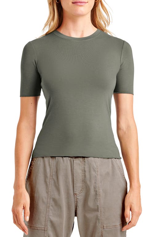 Shop Splendid Jersey T-shirt In Soft Vintage Olive Branch