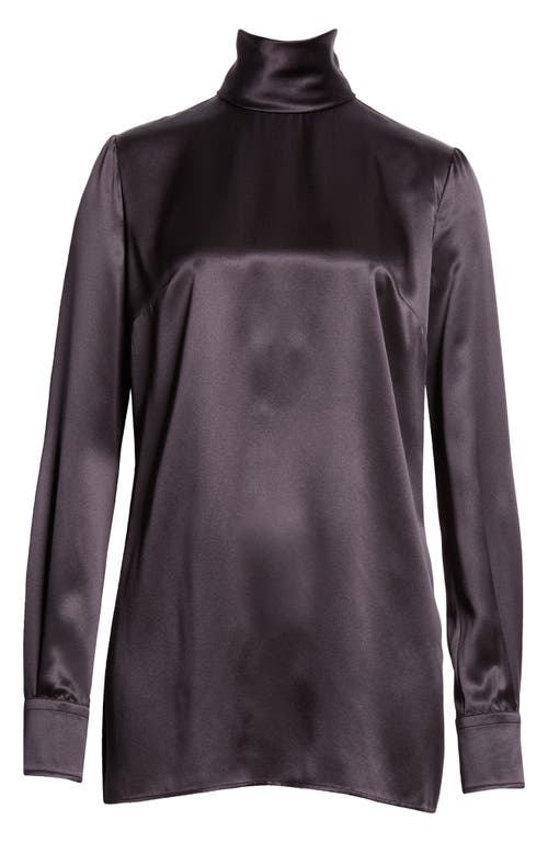 Shop Dolce & Gabbana Dolce&gabbana Silk Turtleneck Top In N0000 Nero