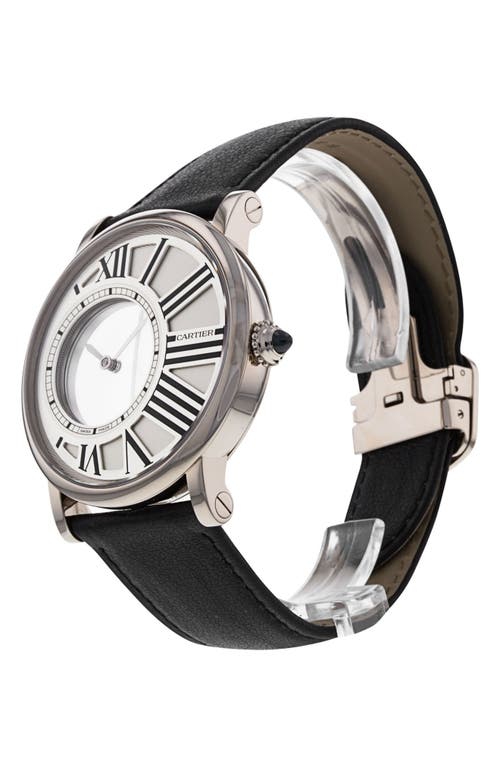 Shop Watchfinder & Co. Cartier  2013 Rotonde Leather Strap Watch, 42mm In Silver