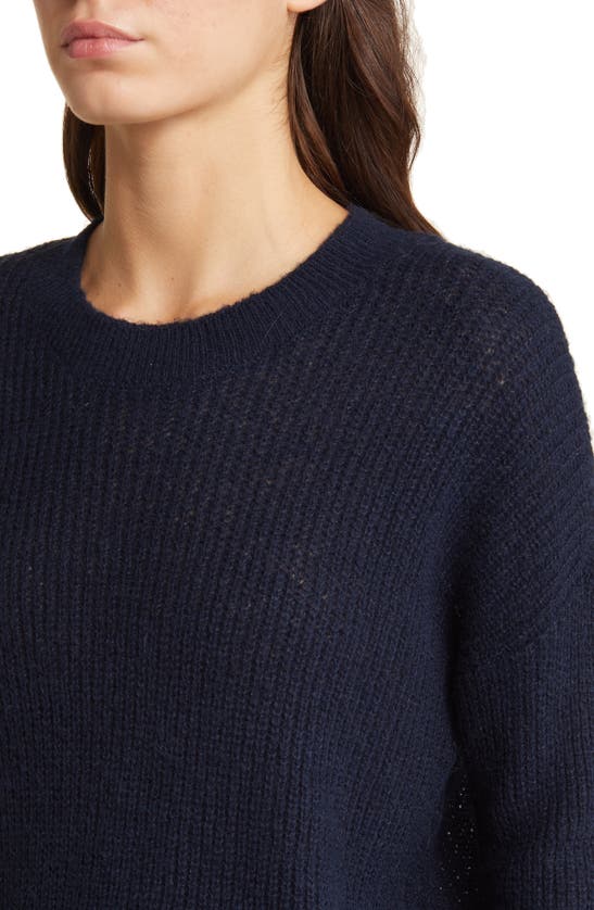 Madewell Ribbed Crewneck Sweater In Deep Indigo