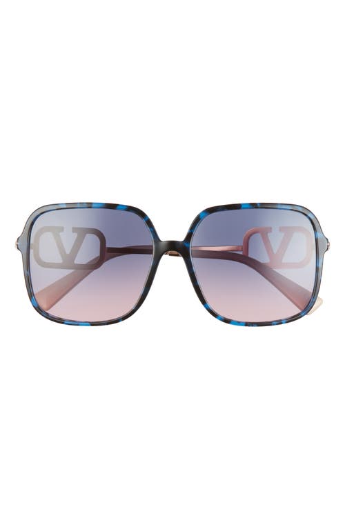 EAN 8056597527392 product image for Valentino 59mm Square Sunglasses in Havana Blue/Pink at Nordstrom | upcitemdb.com