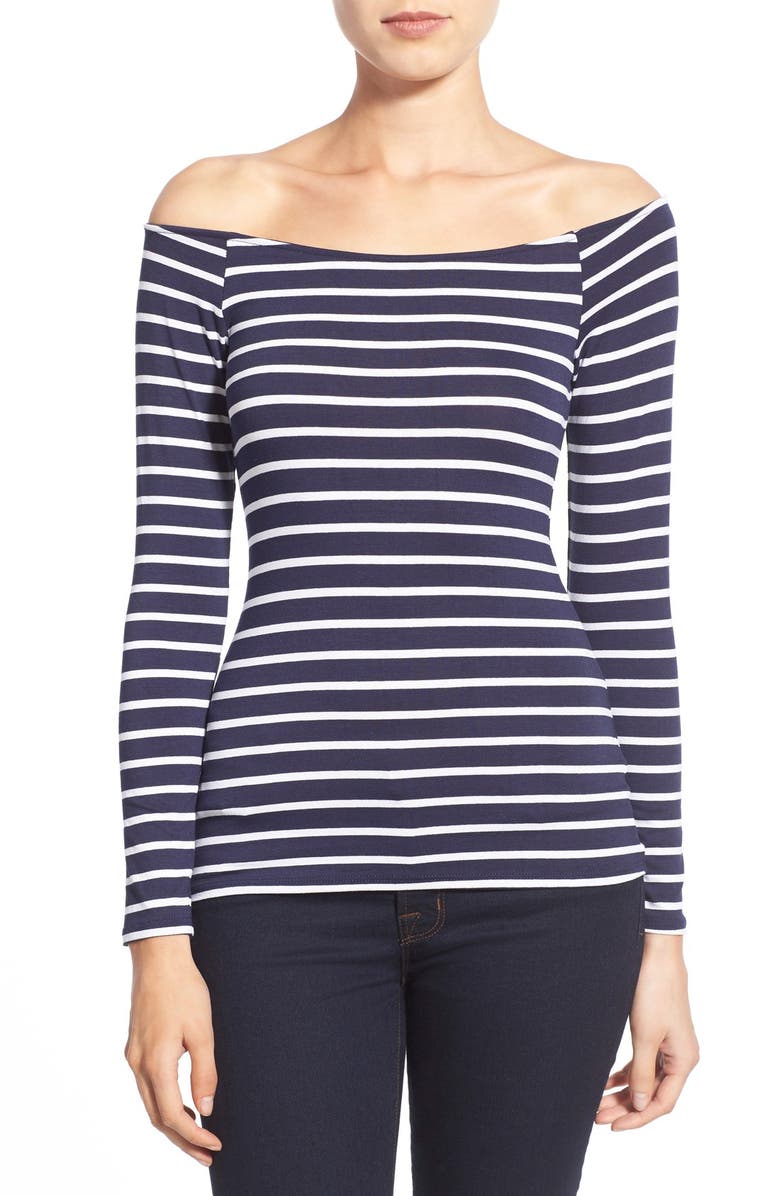 LAmade 'Ronnie' Stripe Off the Shoulder Tee | Nordstrom