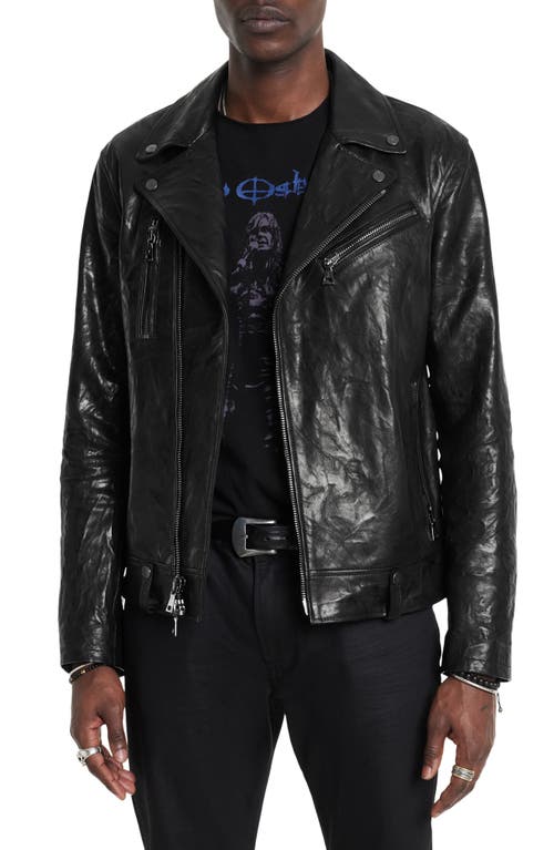 Shop John Varvatos Chelsea Slim Fit Leather Motorcycle Jacket In Black