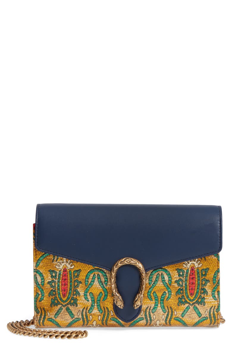 Gucci Dionysus Brocade Wallet on a Chain | Nordstrom