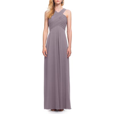 #levkoff Crisscross Bodice Chiffon Gown, Purple