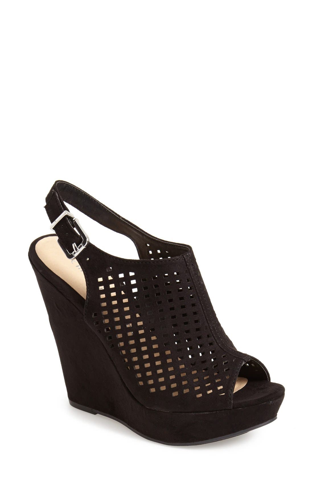 chinese laundry peep toe wedges