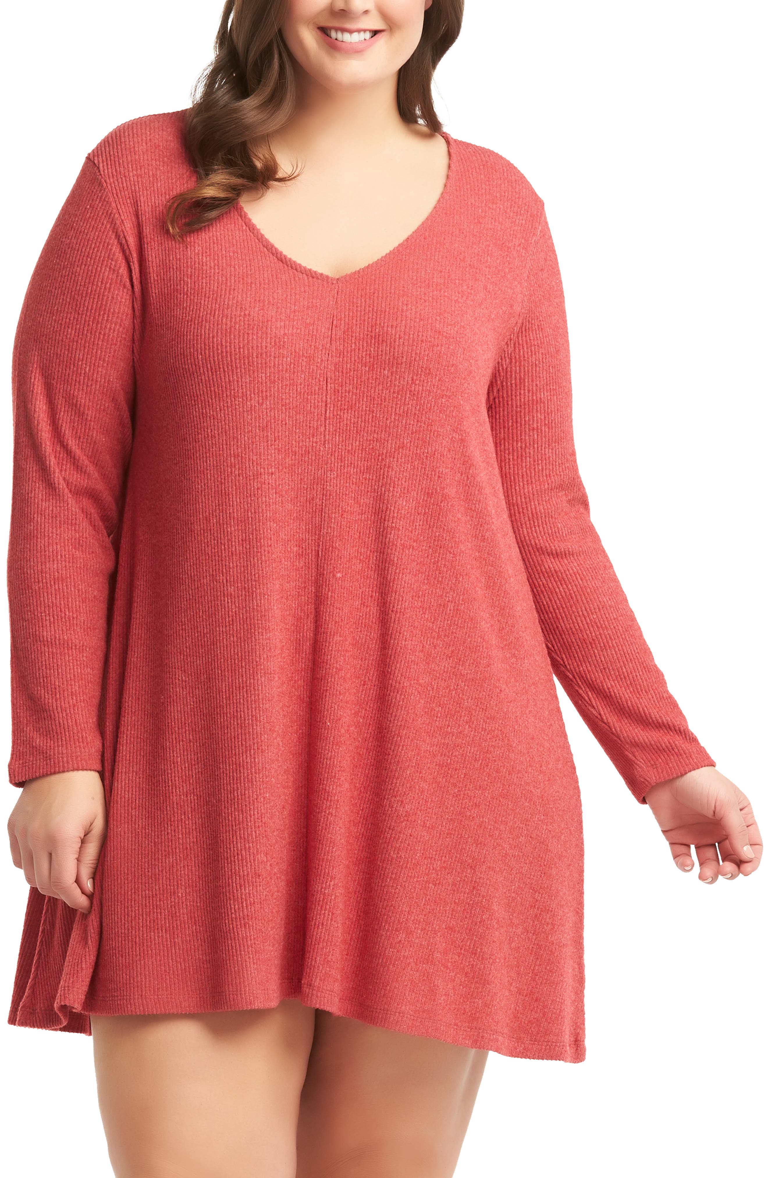 Plus Size Lemon Tart Gina Sweater Minidress, Red