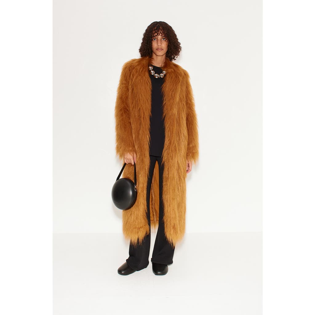 SIMONMILLER LETT SHAGGY FAUX FUR COAT in Wheat