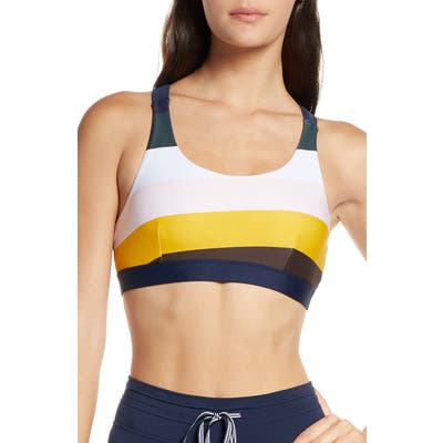 The Upside Sunrise Lottie Cross Back Sport Bra, Blue
