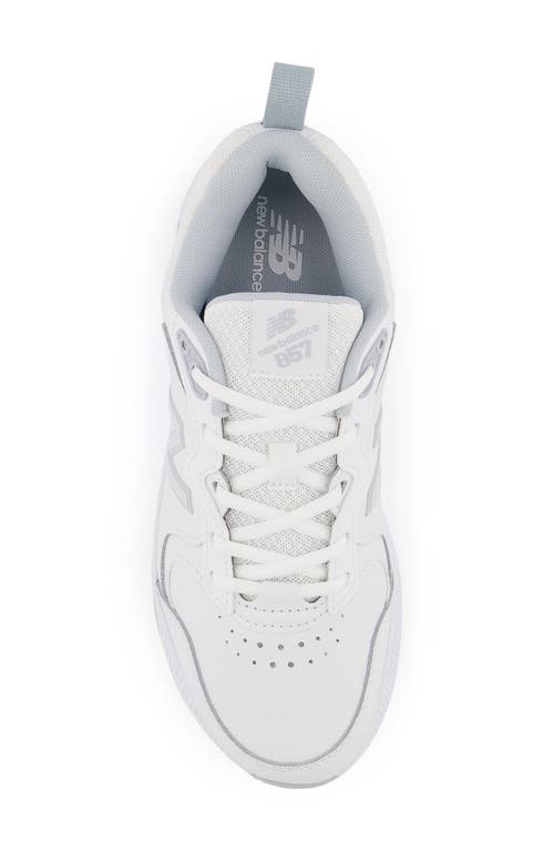 New Balance 857v3 Womens Logo Walking Athletic And Training Shoes In White/cyclone