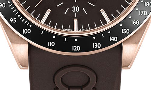 Ferragamo Silicone Strap Chronograph Watch, 43mm In Ip Rose Gold