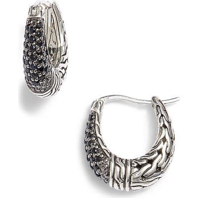 John Hardy Classic Chain Gemstone Hoop Earrings